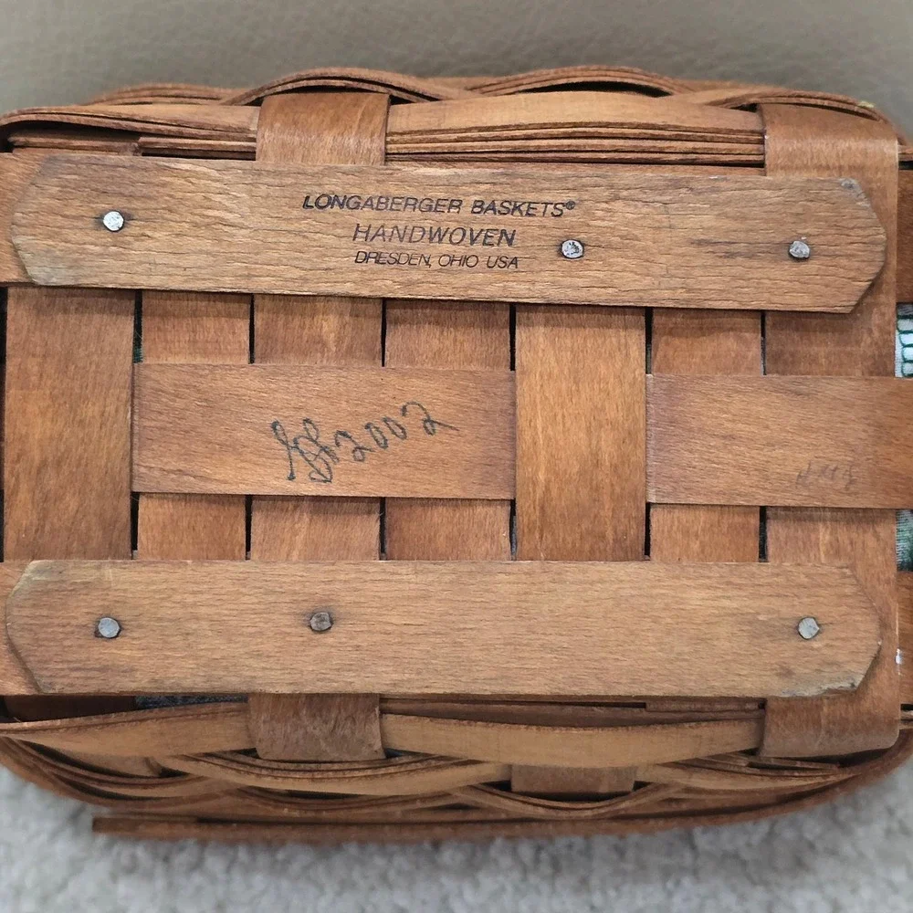 Vintage Longaberger‎ Handwoven Basket John Deere Liner 2002 Dresden Ohio USA